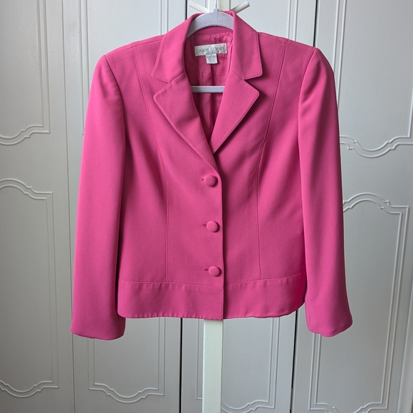 Casual Corner Pink Blazer Tailored Fit Wool Blend - Picture 1 of 14